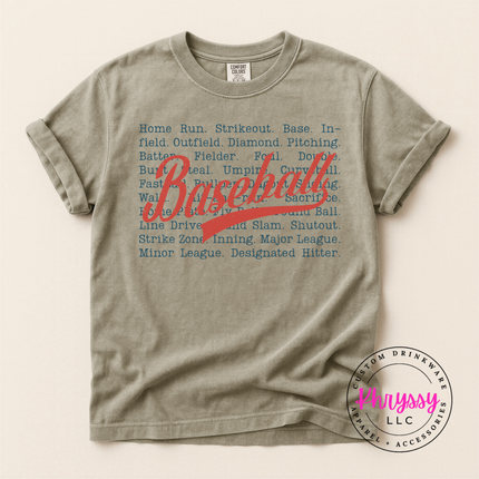 Baseball Script Retro Comfort Fit Style Unisex Baseball Gift Classic Game Day Look