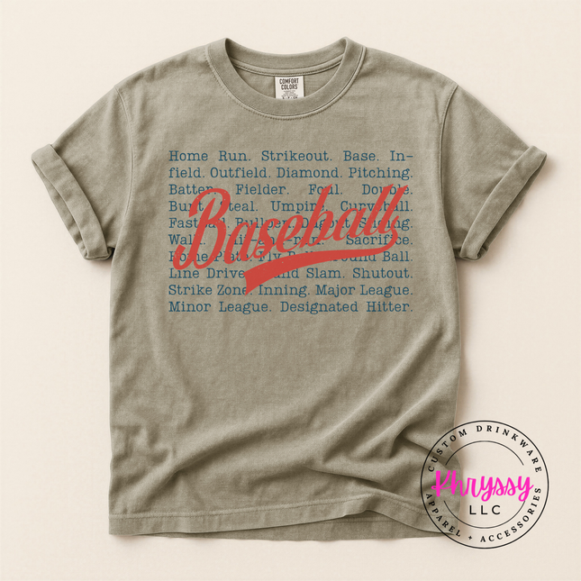 Baseball Script Retro Comfort Fit Style Unisex Baseball Gift Classic Game Day Look