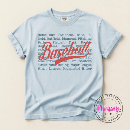 Baseball Script Retro Comfort Fit Style Unisex Baseball Gift Classic Game Day Look