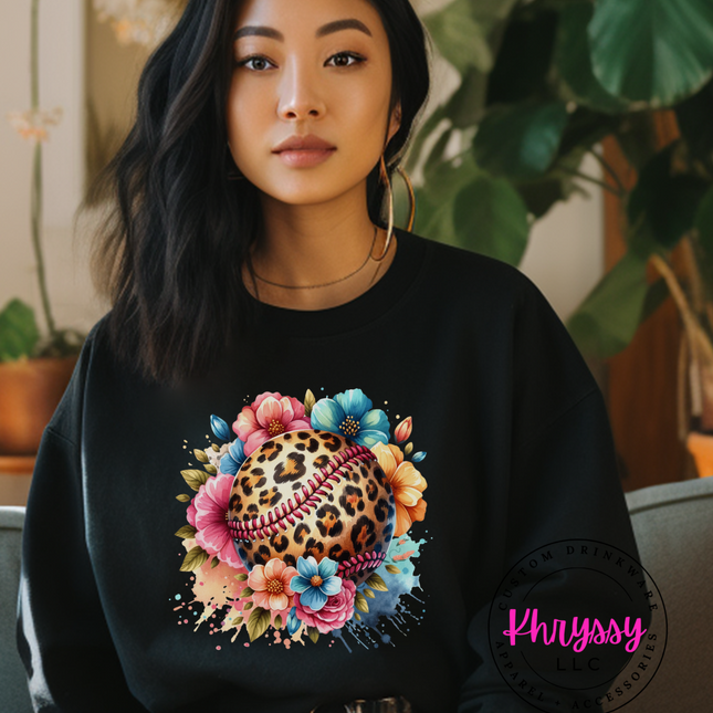 Wild and Fierce: Leopard Print Softball Power Unisex Shirt