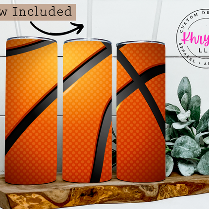Swish & Sip Personalized Basketball 20oz Tumbler with Straw