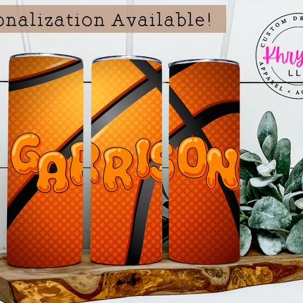 Swish & Sip Personalized Basketball 20oz Tumbler with Straw