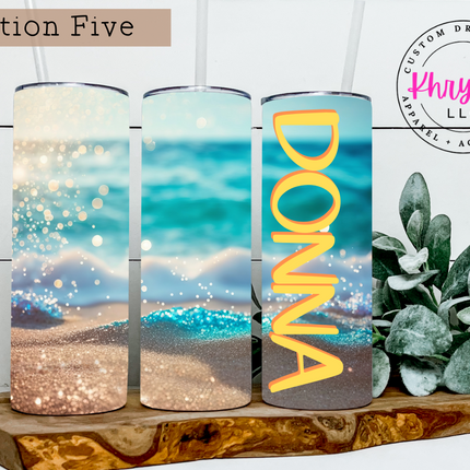 The Beach is Calling Beach Vibes 20oz Custom Tumbler with Straw