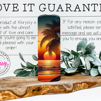 Beach Sunset Paradise 20oz Tumbler with Straw