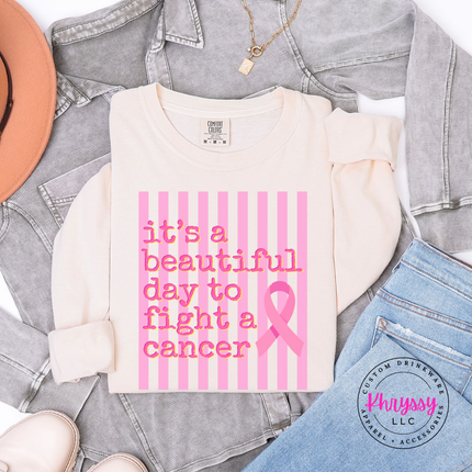 Fight Cancer Long Sleeve Shirt, Beautiful Day Awareness Ribbon Top