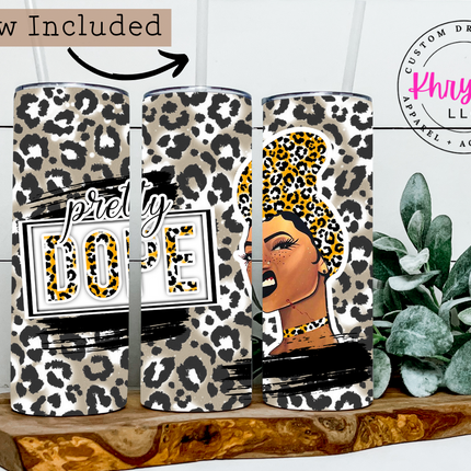 Dope Brown Girl Custom 20oz Tumbler with Straw