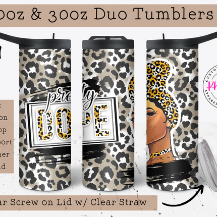 Dope Brown Girl Custom 20oz Tumbler with Straw