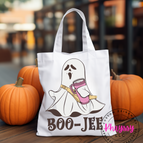 Boo-Jee Ghost with Beige Bag