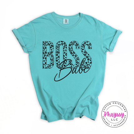 Boss Babe Leopard Print Graphic Tee for Women Who Run Things
