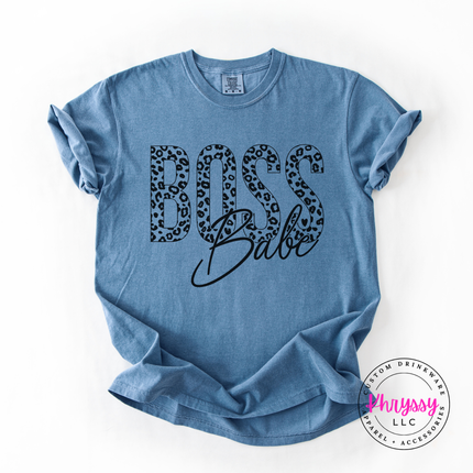 Boss Babe Leopard Print Graphic Tee for Women Who Run Things