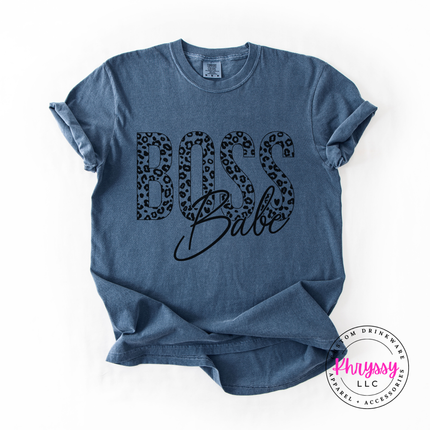 Boss Babe Leopard Print Graphic Tee for Women Who Run Things