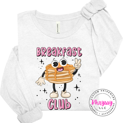 Breakfast Club Retro Pancake Long Sleeve Tee | Brunch Gift