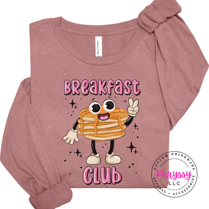Breakfast Club Retro Pancake Long Sleeve Tee | Brunch Gift