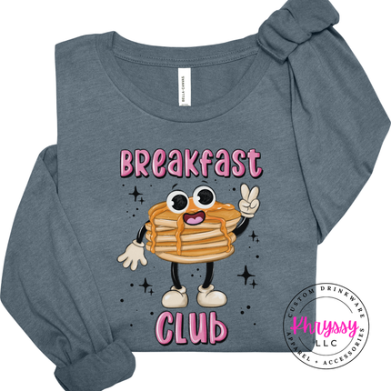 Breakfast Club Retro Pancake Long Sleeve Tee | Brunch Gift