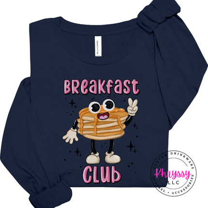 Breakfast Club Retro Pancake Long Sleeve Tee | Brunch Gift