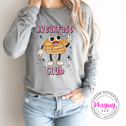Breakfast Club Retro Pancake Long Sleeve Tee | Brunch Gift