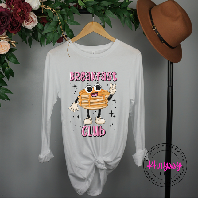 Breakfast Club Retro Pancake Long Sleeve Tee | Brunch Gift