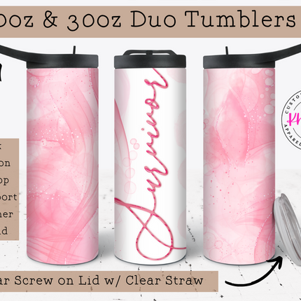 Survivor's Pride 20oz Tumbler with Straw