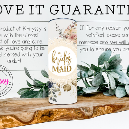 Enchanting Elegance Personalized Bridesmaid 20oz Tumbler for with Straw