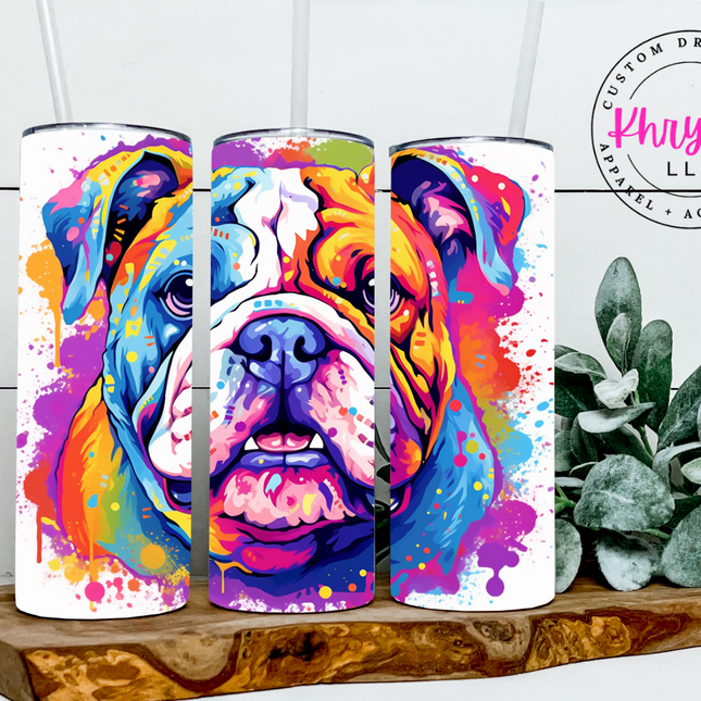 Bulldog 20oz Tumbler with Straw