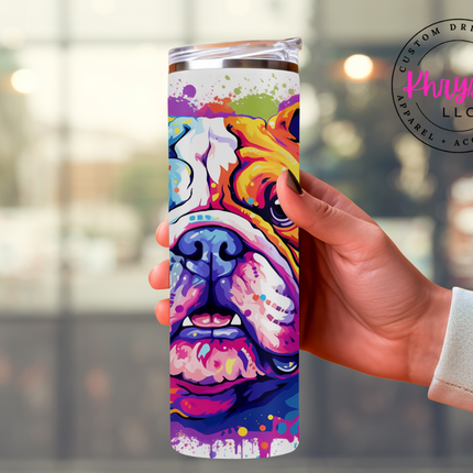 Bulldog 20oz Tumbler with Straw