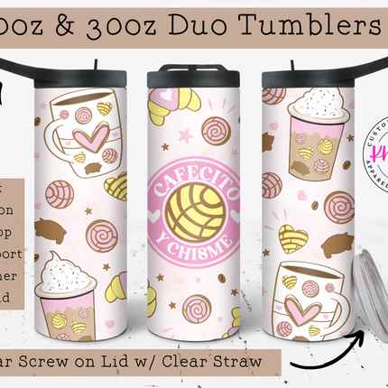 Cafecito Y Chisme 20oz Tumbler with Straw