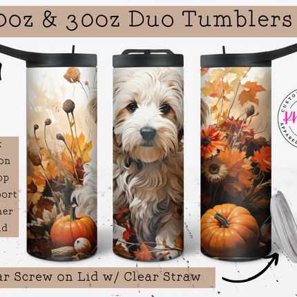 Cozy Canine 20oz Fall Tumbler with Straw