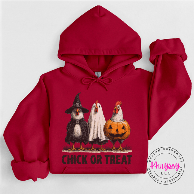 Garnet Chick Or Treat Halloween chicken hoodie.