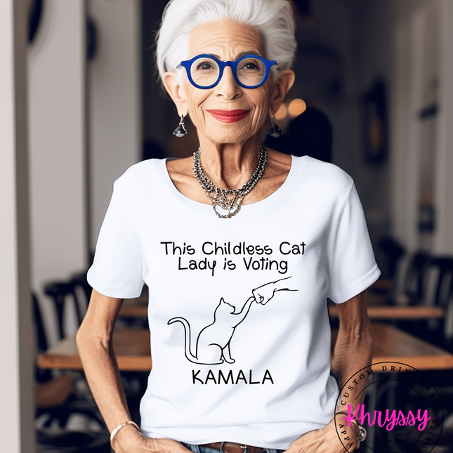 A Childless Cat Lady's Support: Kamala Harris Unisex Shirt