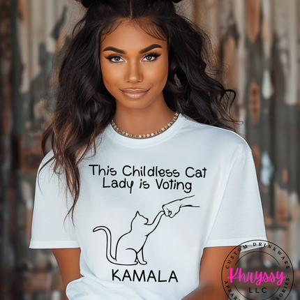 A Childless Cat Lady's Support: Kamala Harris Unisex Shirt