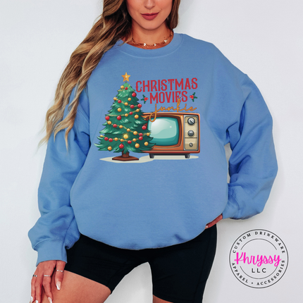Christmas Movies Junkie Sweatshirt, Holiday Movie Lover Crewneck