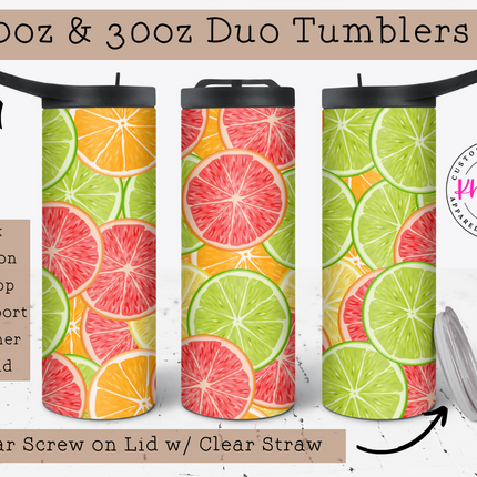 Summer Citrus 20oz/30oz Tumbler with Straw