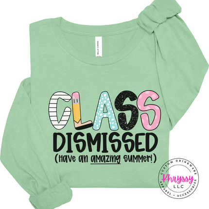 Mint long sleeve tee showing a pastel have an amazing summer print.