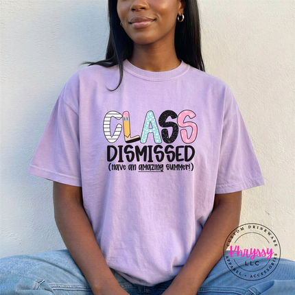 Orchid comfort tee showing a pastel have an amazing summer print.