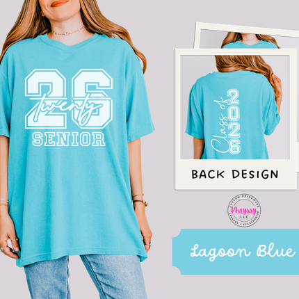 Class Of 2026 Senior Varsity Front And Back Comfort Colors Bold Twenty-Six Senior