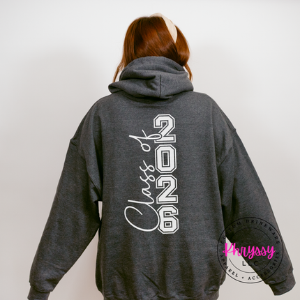 Class Of 2026 Senior Varsity Front And Back Gildan Hoodie