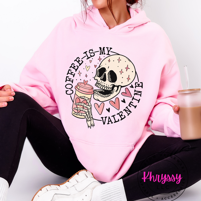 Coffee Is My Valentine | Funny Coffee Lover Anti Valentine Graphic | Caffeine Obsessed Valentine Gift