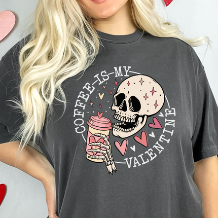 Coffee Is My Valentine | Funny Coffee Lover Anti Valentine Graphic | Caffeine Obsessed Valentine Gift