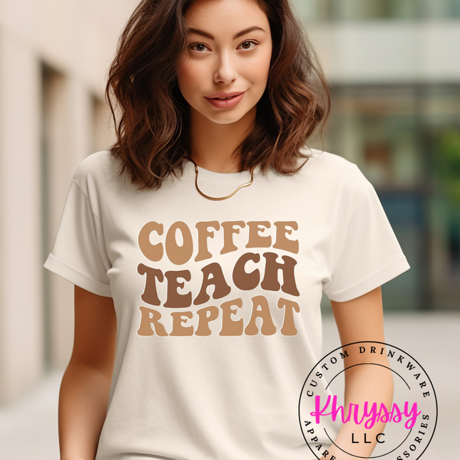 Coffee, Teach, Repeat Unisex Shirt