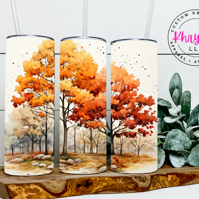 Autumn Blaze Colorful Leaves 20oz Tumbler with Straw