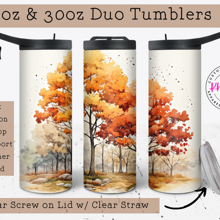 Autumn Blaze Colorful Leaves 20oz Tumbler with Straw