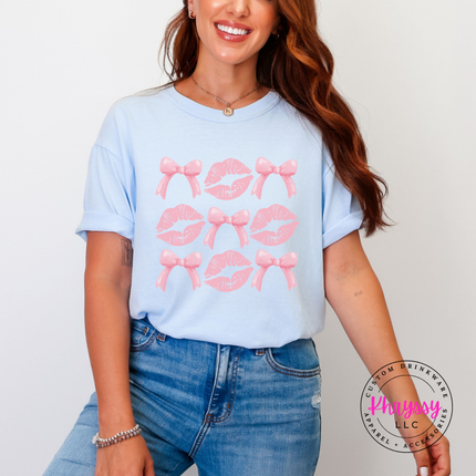 Coquette Lips and Bows Graphic Tee for Women