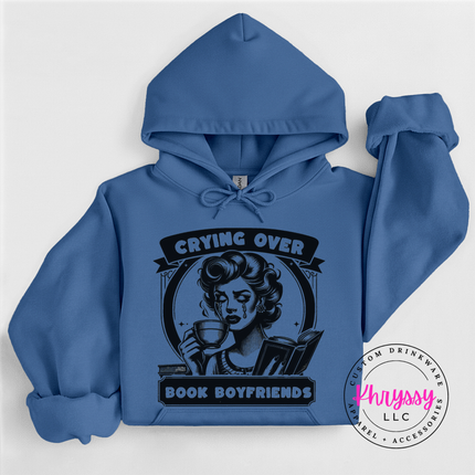 Crying Over Book Boyfriends Bookish Hoodie | Gift for Book Lovers