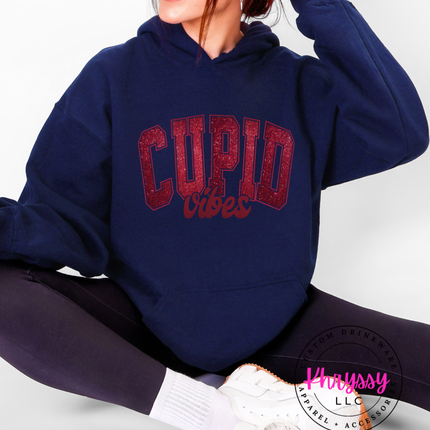 Cupid Vibes Faux Glitter Valentine Design | Cute Sparkly Love Aesthetic | Fun Flirty Valentine Graphic For February 14