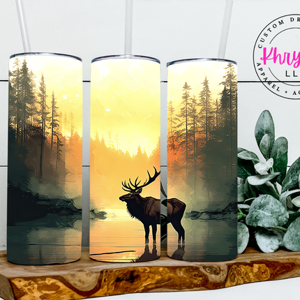 Majestic Elk Wilderness 20oz Tumbler with Straw