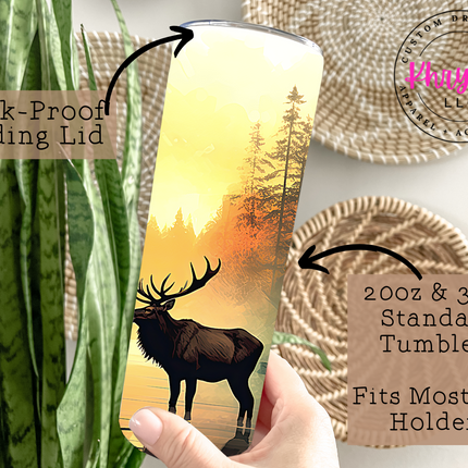 Majestic Elk Wilderness 20oz Tumbler with Straw