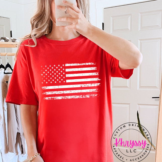 Weathered American Flag Vintage Patriotic Comfort For Summer