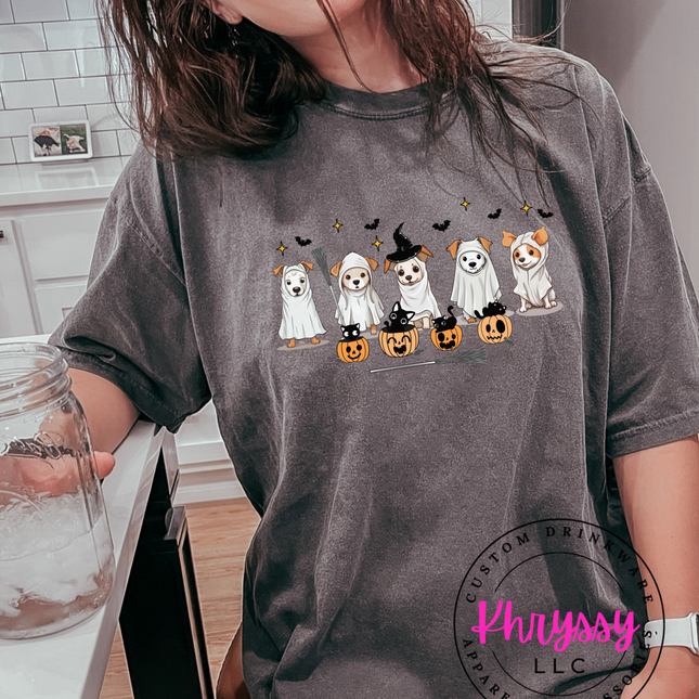 Spooky Ghost Dogs Halloween Unisex Shirt
