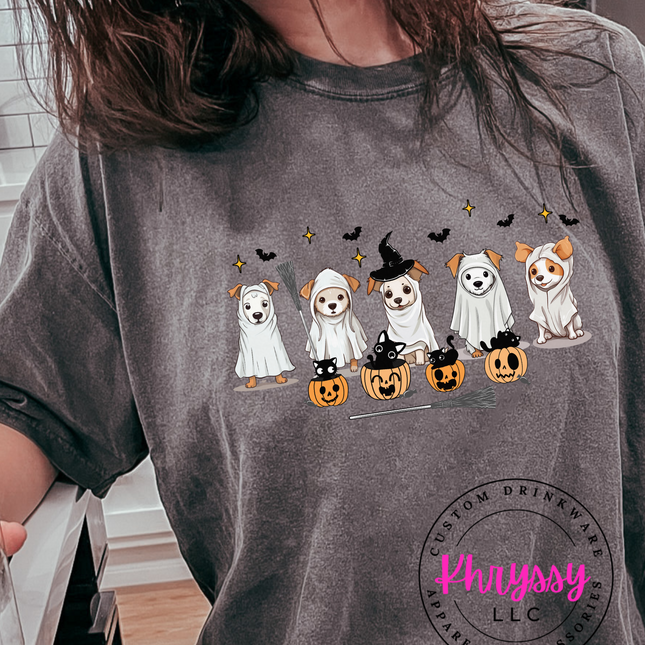 Spooky Ghost Dogs Halloween Unisex Shirt