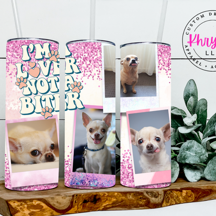 Paw-some Memories 20oz Personalized  Dog Lover Photo Frame Tumbler with Straw